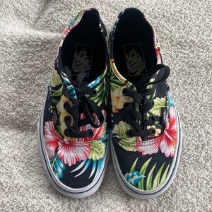 Hawaiian floral vans like new wore twice a couple years ago they’re to small.